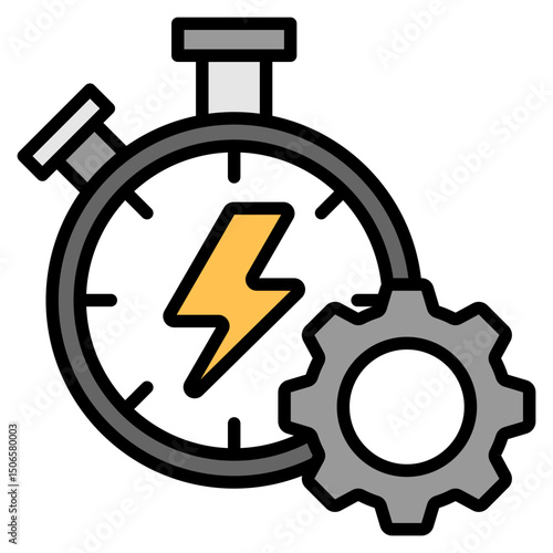 Efficiency outline color icon