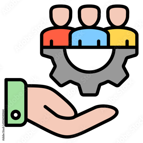 Management outline color icon