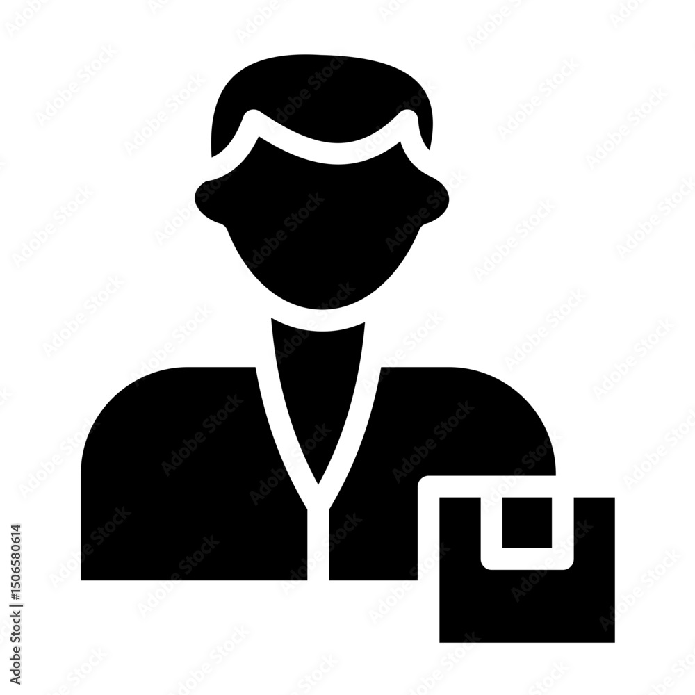 Delivery Man Line Icon Style Delivery Man Line Icon Style