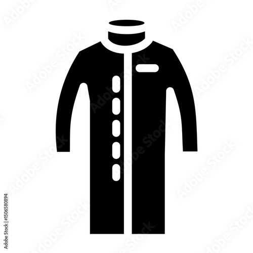 Winter Coat Line Icon Style