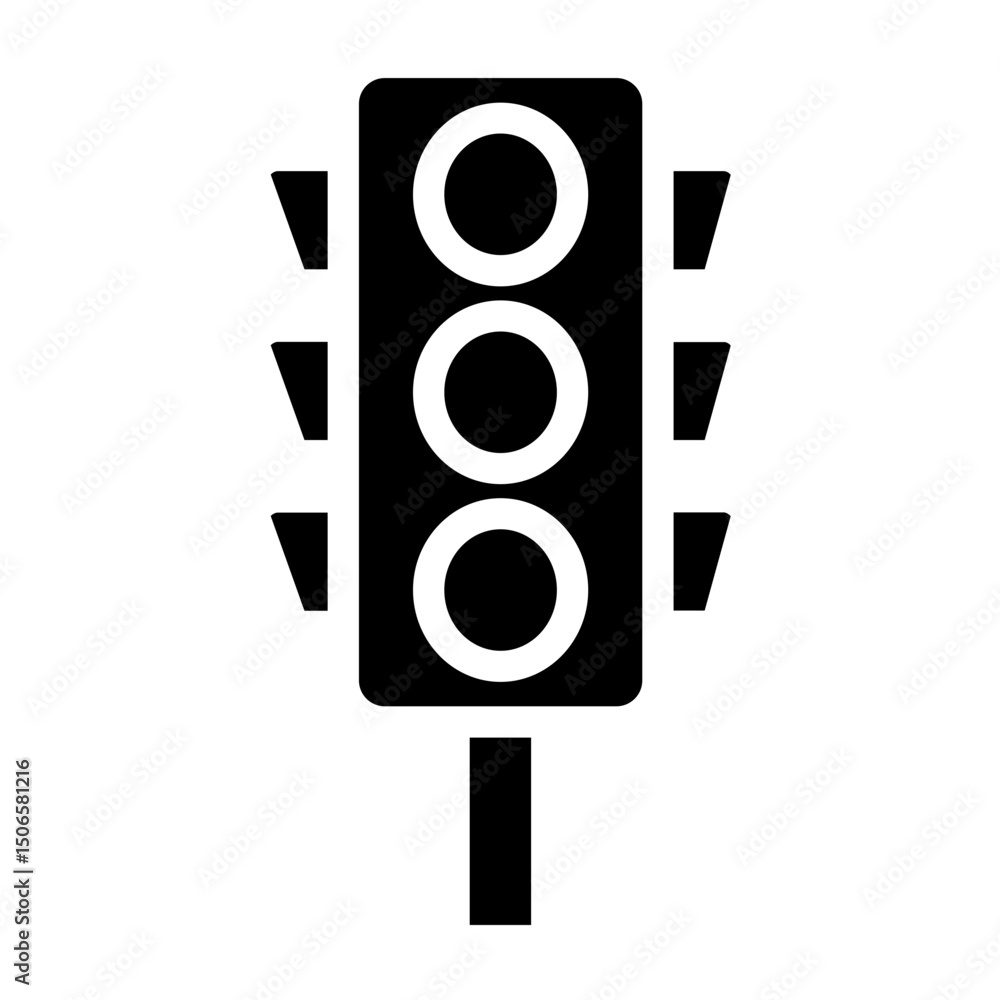 Traffic Lights Line Icon Style Traffic Lights Line Icon Style