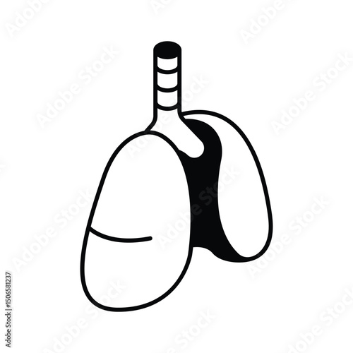 Well crafted isometric icon of human lungs