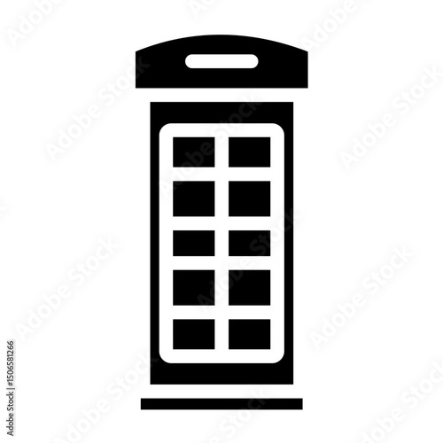 Phone Booth Line Icon Style