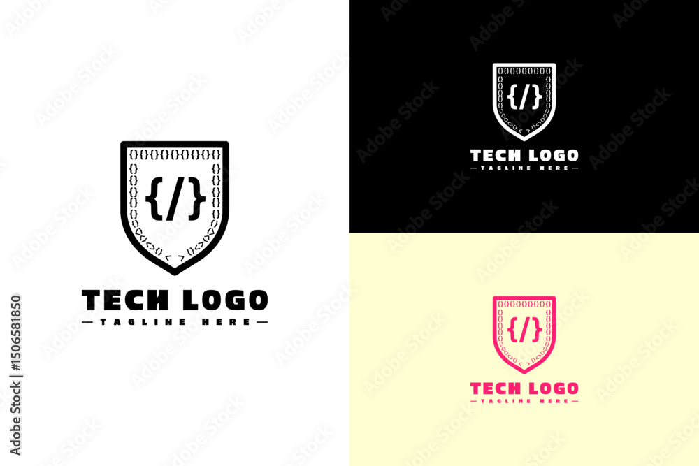 illustration of code brackets inside a shield, minimalist, vector logo for coding, it firm, programming, cybersecurity, protection, database, artificial intelligence, machine learning, and more illustration of code brackets inside a shield, minimalist, vector logo for coding, it firm, programming, cybersecurity, protection, database, artificial intelligence, machine learning, and more