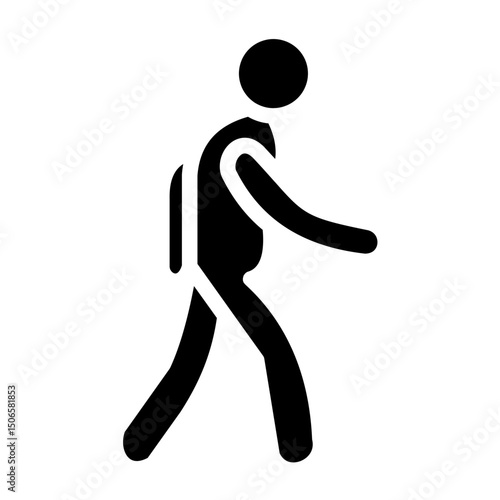 Pedestrian Line Icon Style