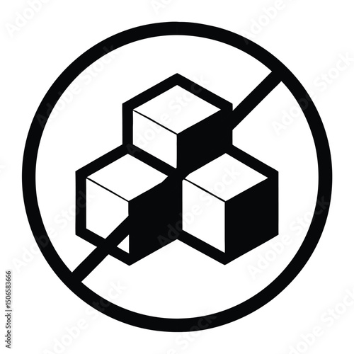 No Sugar Symbol vector icon