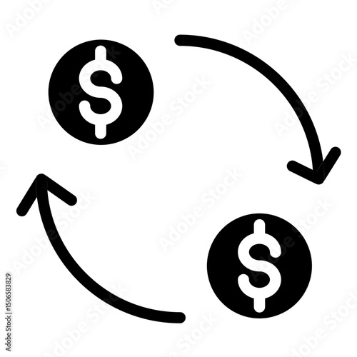 Exchange Rate Line Icon Style