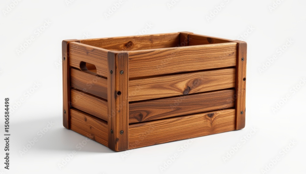 Empty Wooden Crate on White Empty Wooden Crate on White