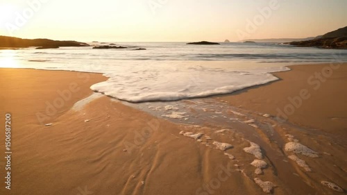 Wallpaper Mural Golden Hour Serenity: Gentle Waves on a Tranquil Beach Torontodigital.ca