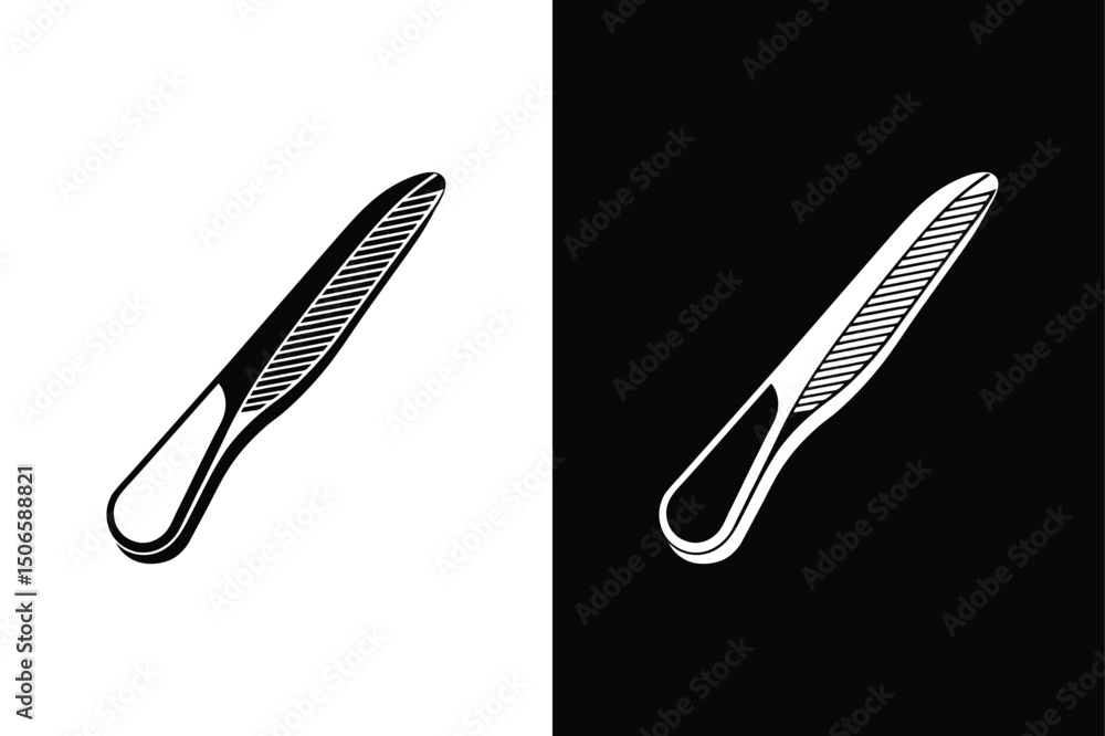 Fototapeta premium Minimal Tweezers Tool Vector. Black and White Icon Illustration Design