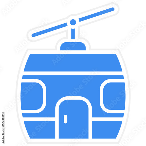 Cable Car Cabin Icon Style