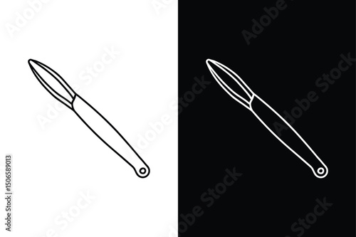 Tweezers Tool Vector line Icon for Medical and Beauty Design