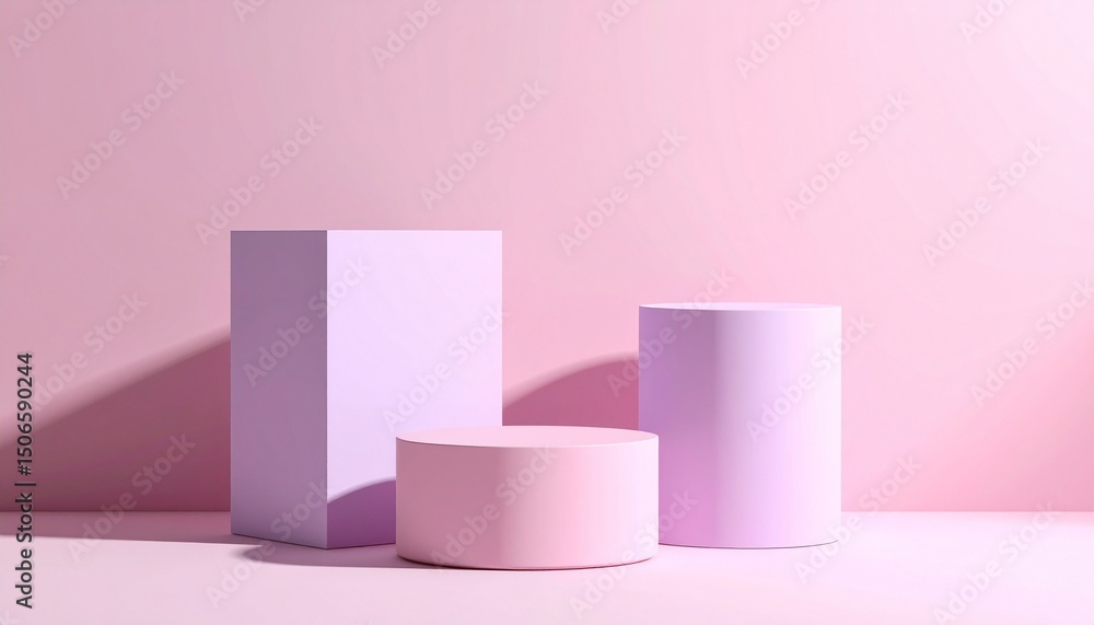 現代的な静物画:パステルカラーの台座と影Custom AI Model 現代的な静物画:パステルカラーの台座と影Custom AI Model