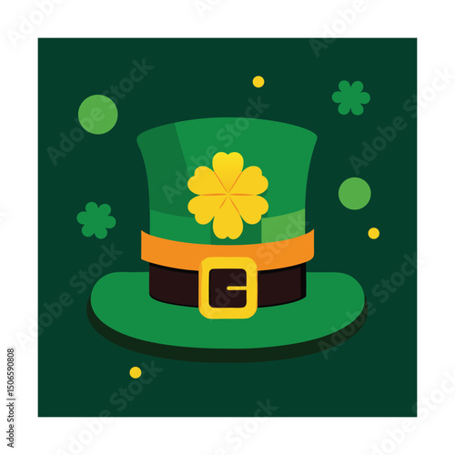 Leprechaun Hat with Gold Buckle for St Patricks Day