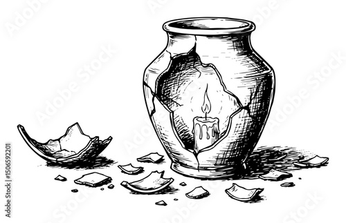 broken jar with candle biblical symbolism