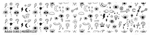 mystical doodle symbol collection