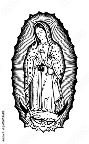 our lady of guadalupe – detailed religious vector illustration