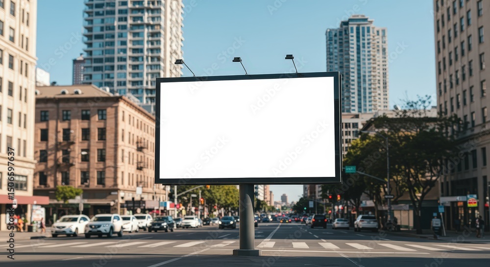 Obraz premium Billboard in City Street - Urban Advertising Space