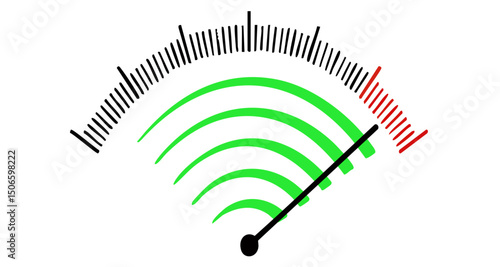 Wireless network indicator showing robust full bars ideal for fast reliable data transmission.