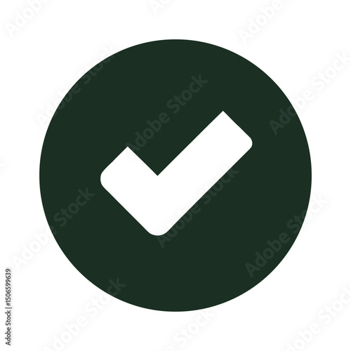 checkmark icon button silhouette icon on white background