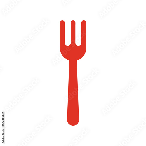 red color fork icon on white background
