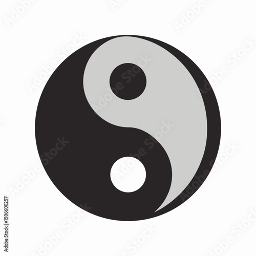 yin yang icon on white background