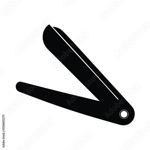 Straight Razor Silhouette Vector.
