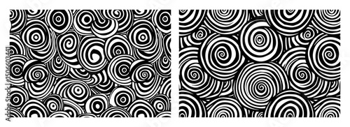hand drawn spiral pattern vector background
