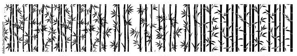 Obraz premium bamboo vertical stripes seamless pattern vector