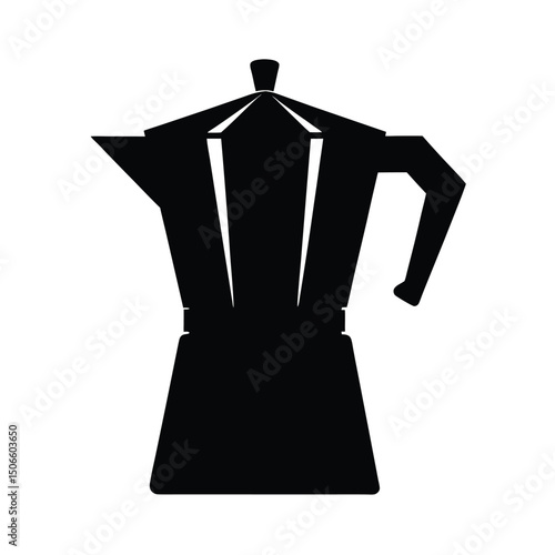 Moka Pot Silhouette Vector.
