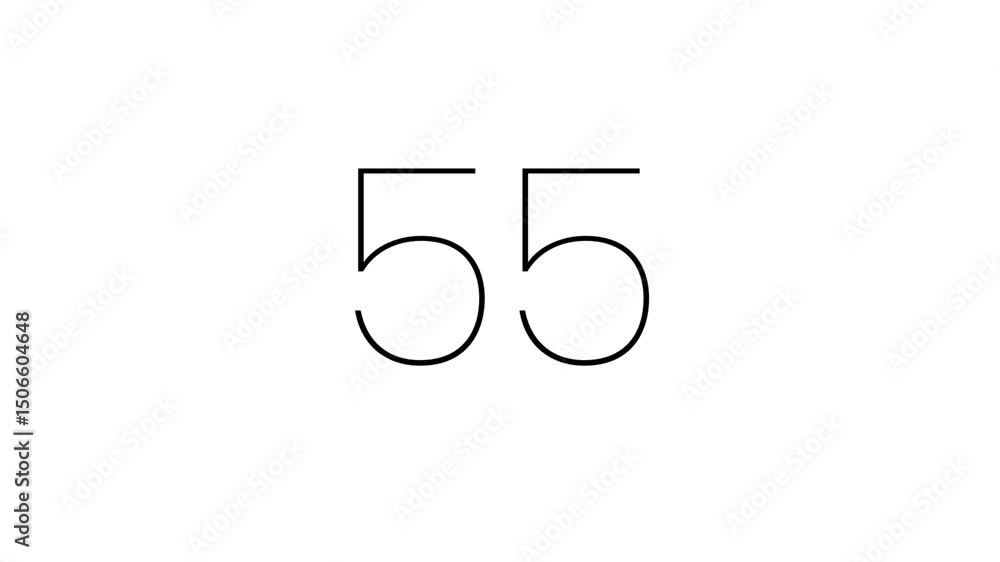 Modern countdown timer from 60 second to 0 second with black minimalist number on white number. 60 second clean countdown timer with minimalist style Modern countdown timer from 60 second to 0 second with black minimalist number on white number. 60 second clean countdown timer with minimalist style