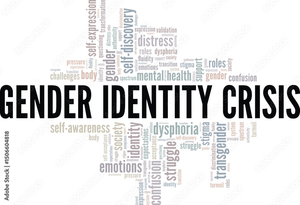 Gender Identity Crisis word cloud conceptual design isolated on white background. Gender Identity Crisis word cloud conceptual design isolated on white background.