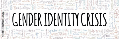 Gender Identity Crisis word cloud conceptual design isolated on white background.