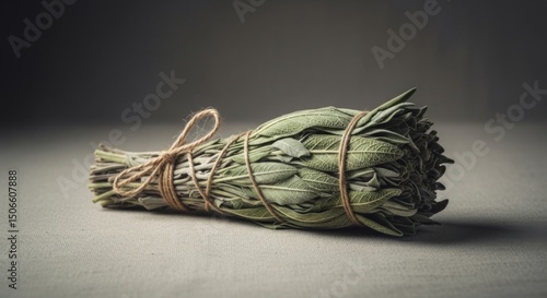 Bundle of dried sage leaves