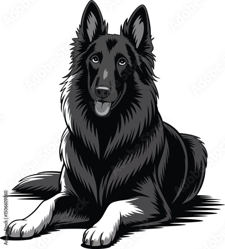Cute Belgian Shepherd Dog Vector
