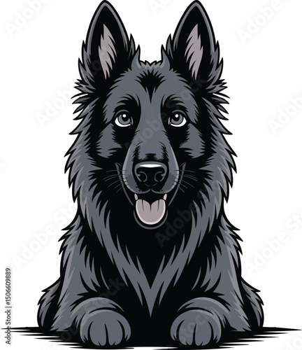 Cute Belgian Shepherd Dog Vector