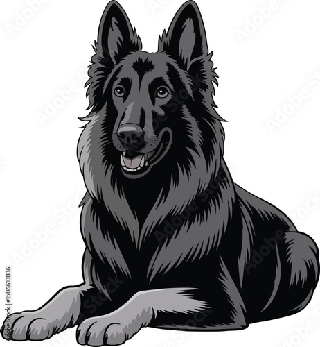 Cute Belgian Shepherd Dog Vector