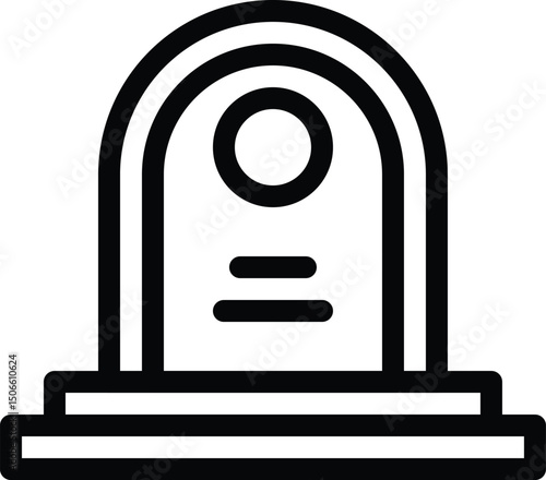 Grave stone outline icon