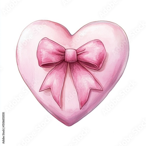 Heart-shaped gift with a pink bow