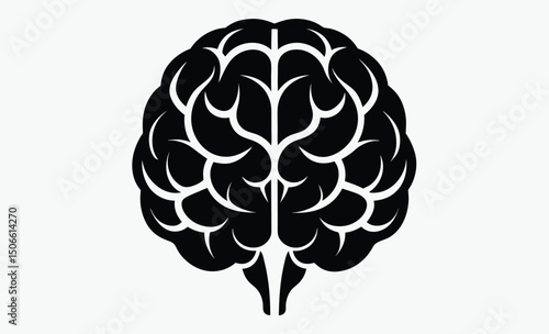 Brain Silhouette Vector Icon