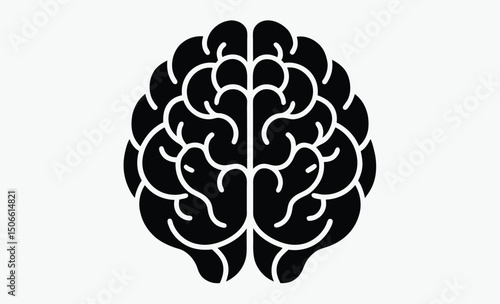 Brain Silhouette Vector Icon