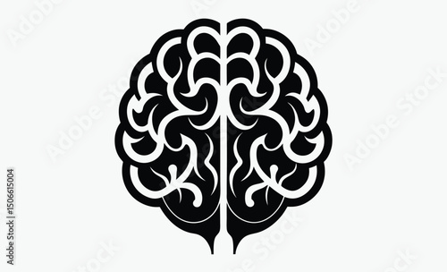 Brain Silhouette Vector Icon