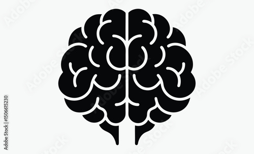 Brain Silhouette Vector Icon