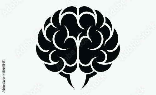 Brain Silhouette Vector Icon