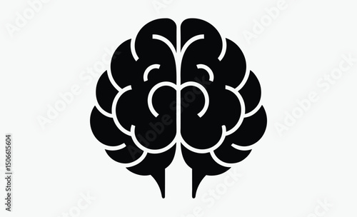 Brain Silhouette Vector Icon