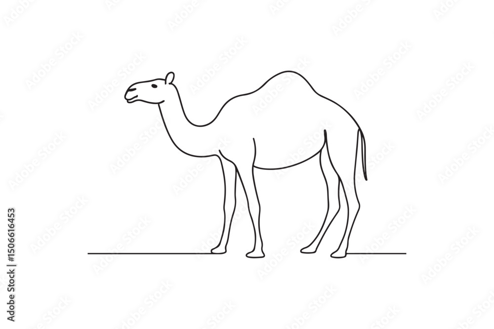 Fototapeta premium Camel continuous one line drawing minimalism design