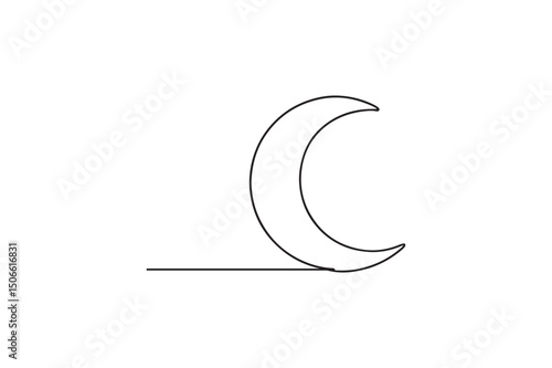 Crescent motifs continuous one line drawing minimalism design