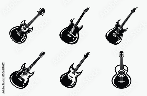 Guitar Silhouette Vector Set