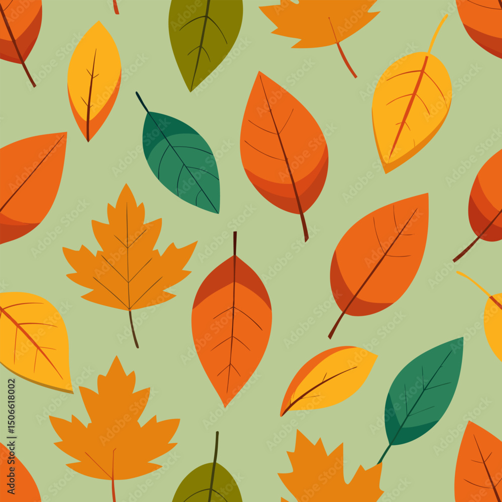 Obraz premium Autumn Leaves seamless pattern on a transparent background