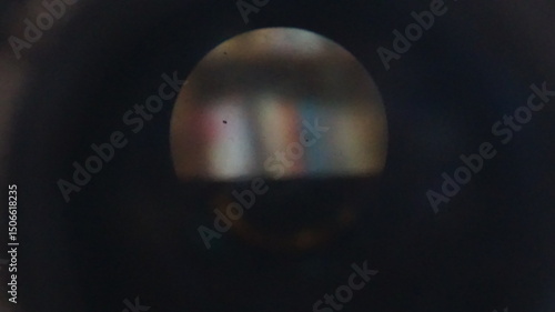 photographing an open camera lens, it turns out nothing is visible, just a round circle with blurred results
